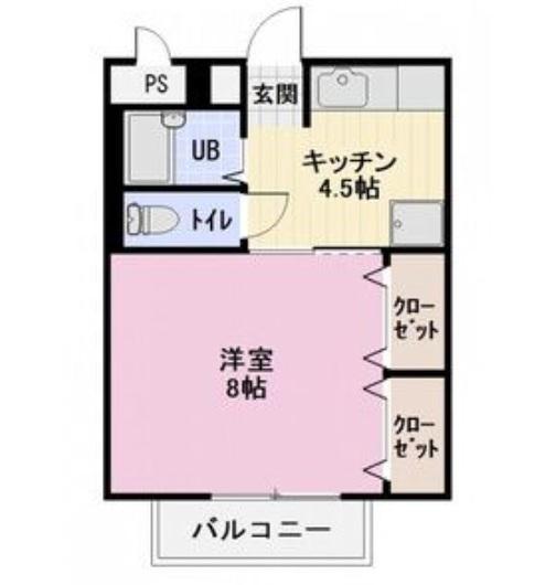 SURPLUS岡田(1K/2階)の間取り写真