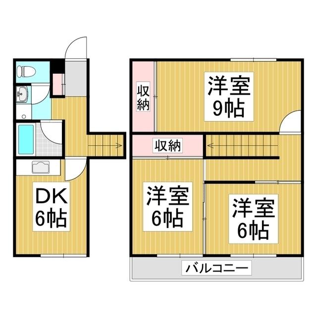 グレースコート平塚(1K/2階)の間取り写真