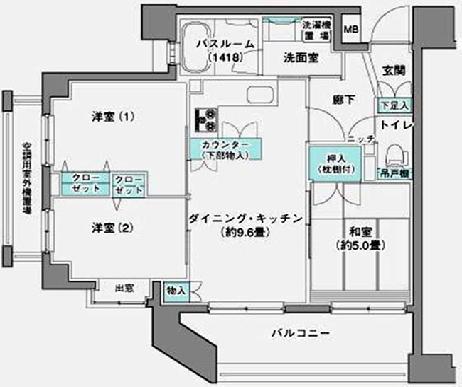 ベリテージ川口並木(3DK/4階)の間取り写真