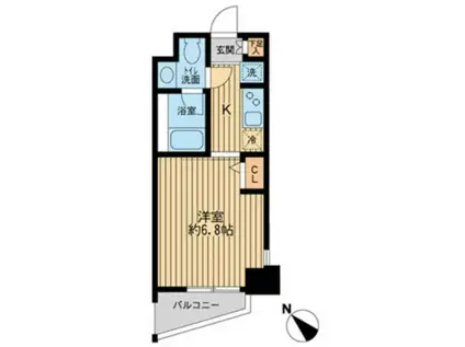 KDXレジデンス多摩川 (1K/6階)の間取り写真