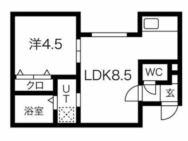 イデアル(1DK/2階)の間取り写真