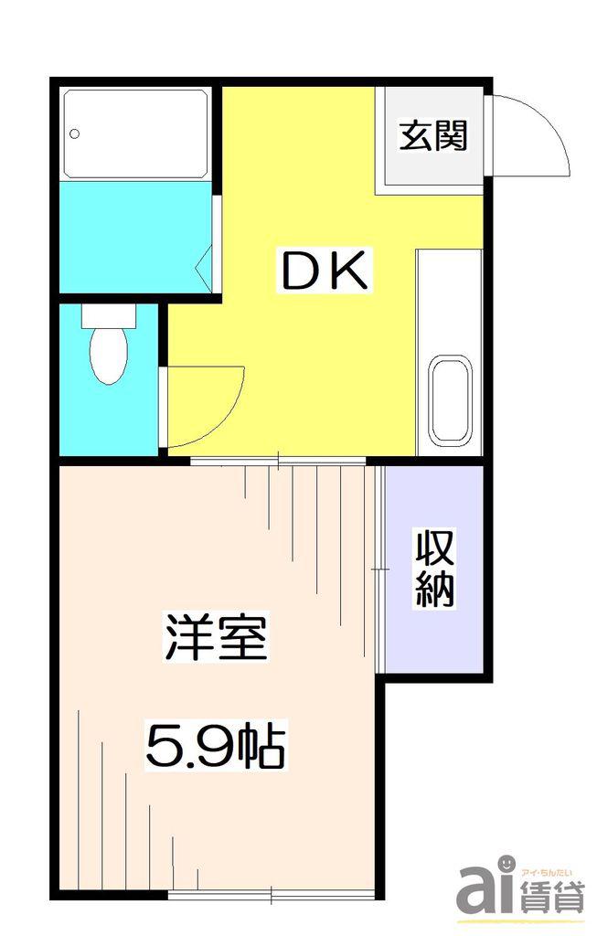 ミントハウス(1DK/1階)の間取り写真