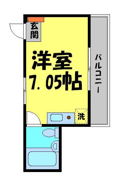 リベラール美園(1K/2階)の間取り写真