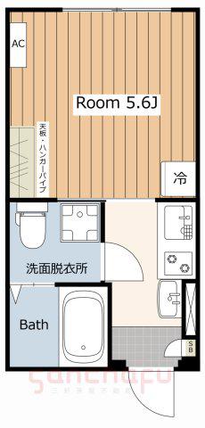 BELLE VILLE南千住(1K/2階)の間取り写真