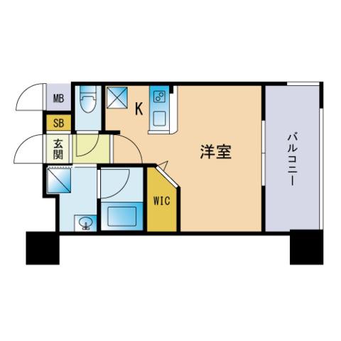 エンクレスト天神MARK(1K/5階)の間取り写真