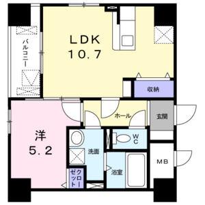 リフレスタ 吹上(1LDK/8階)の間取り写真