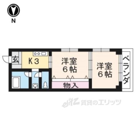 ゆたかマンション(2K/3階)の間取り写真