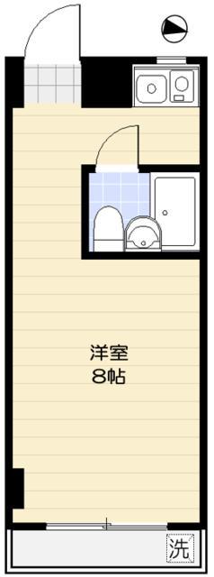 光建ハイムブリリアンス六本木(ワンルーム/1階)の間取り写真