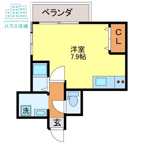 モンテスタイル鍛冶屋町(ワンルーム/6階)の間取り写真