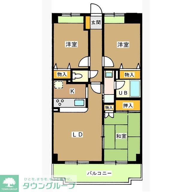 ボヌール高松(3LDK/3階)の間取り写真