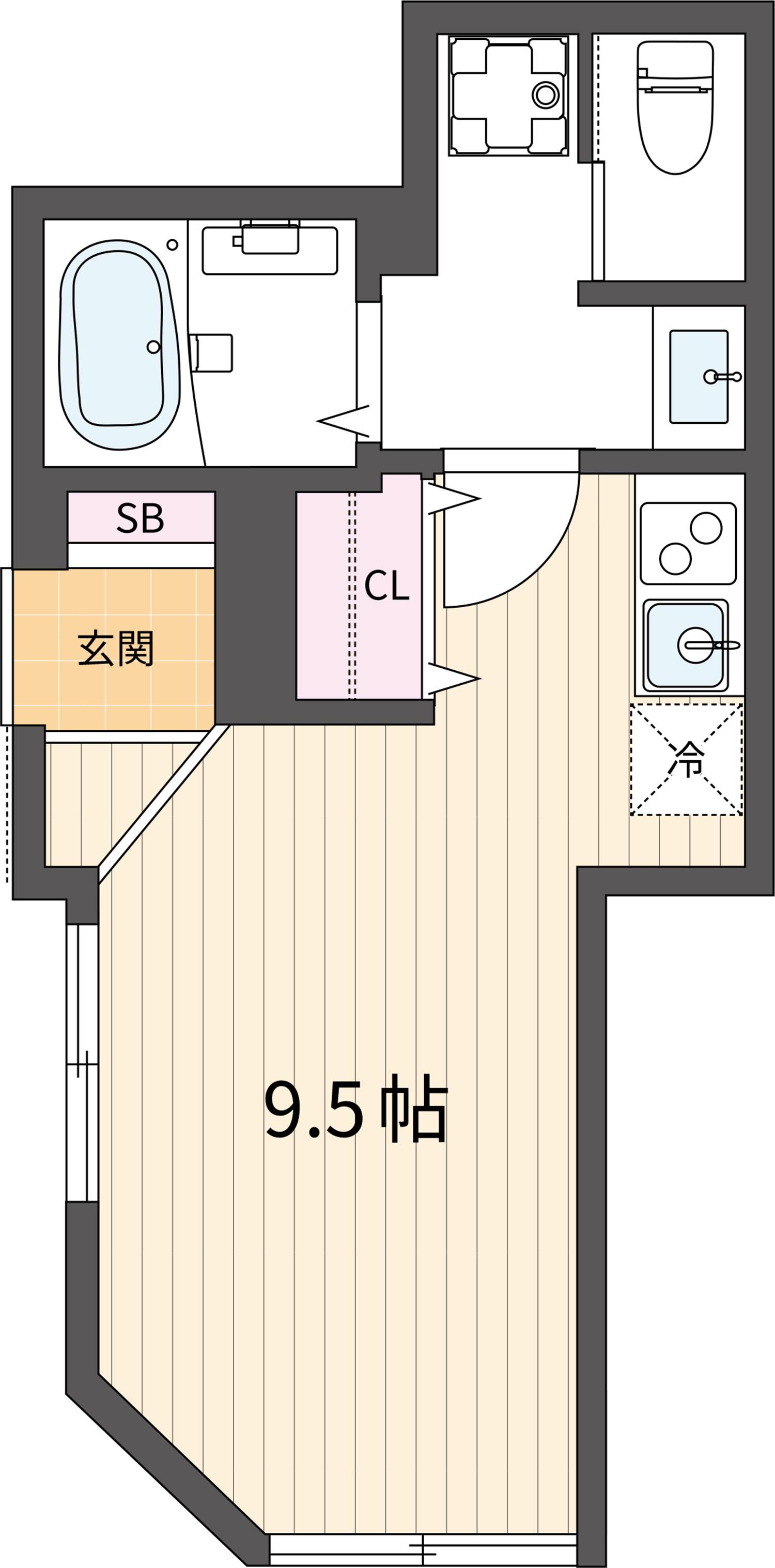 I-AREA中野(ワンルーム/1階)の間取り写真