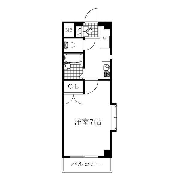 ベルコモンズ池見(1K/2階)の間取り写真