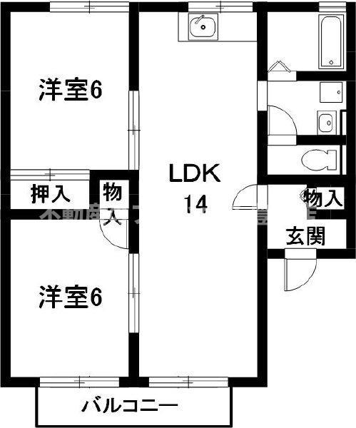 アーバンハイツ(2LDK/2階)の間取り写真