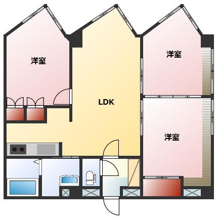 マンション酸漿(3LDK/7階)の間取り写真