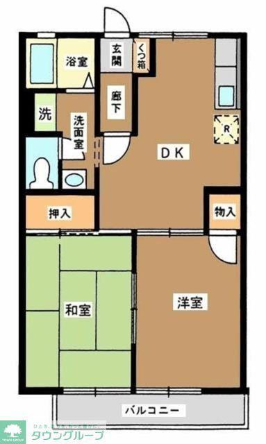 西武池袋線 大泉学園駅 徒歩28分 2階建 築34年(2DK/1階)の間取り写真