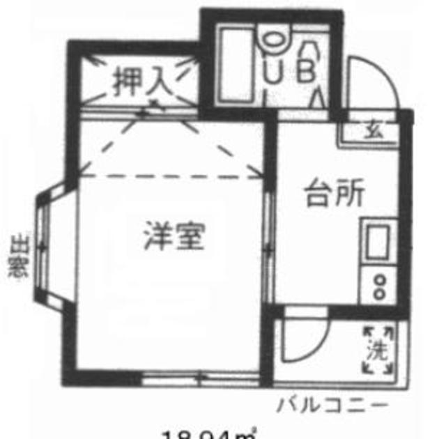 ブライトリー新百合(1K/2階)の間取り写真