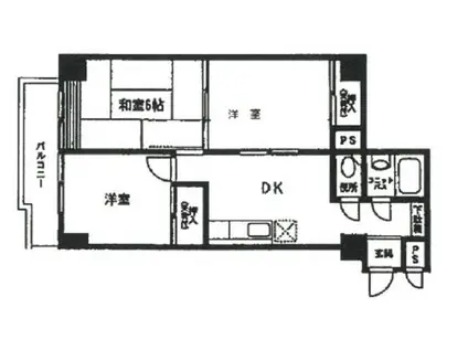 日暮里ダイヤモンドマンション(3DK/2階)の間取り写真