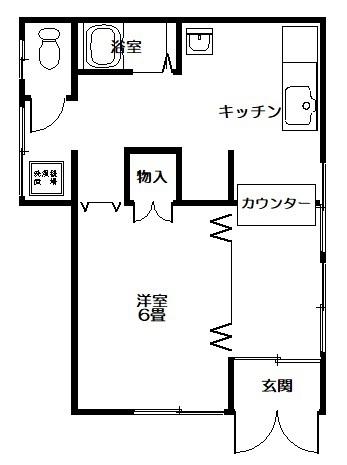 融和アパート(1K/1階)の間取り写真