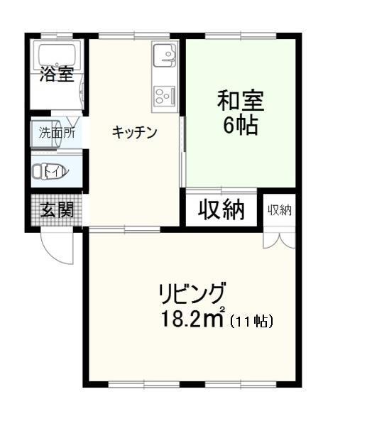 シャルム野月(2DK/2階)の間取り写真