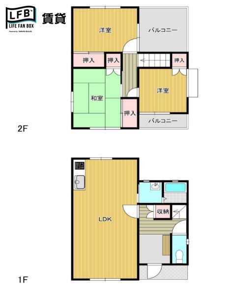 菅内8号(3LDK/1階)の間取り写真