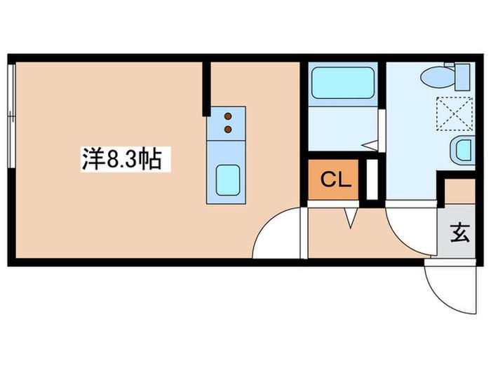 ベイルーム横須賀堀ノ内プレミア(ワンルーム/2階)の間取り写真