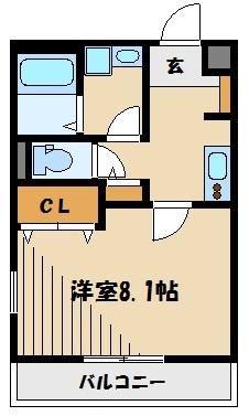 HIROS入間川(1K/3階)の間取り写真