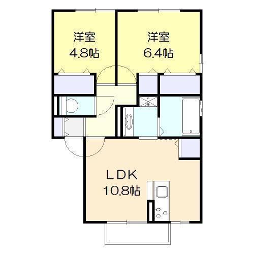 パル86 A棟(2LDK/1階)の間取り写真