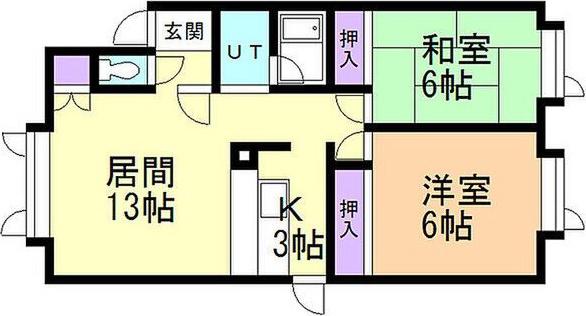 サテライトコート22(2LDK/3階)の間取り写真