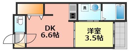 カーサフィオーレ浅間町(1DK/3階)の間取り写真