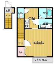 SHANTI COREA(1K/2階)の間取り写真
