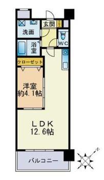 サクセス伊都 本館(1LDK/5階)の間取り写真