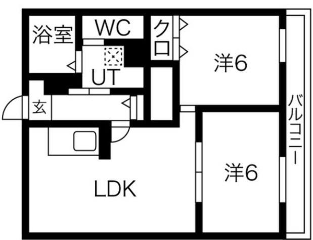 ハイツヨシダ(2LDK/3階)の間取り写真