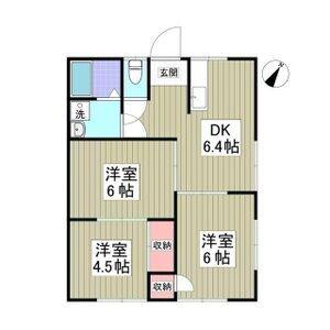 東多賀ハイツB棟(3DK/1階)の間取り写真