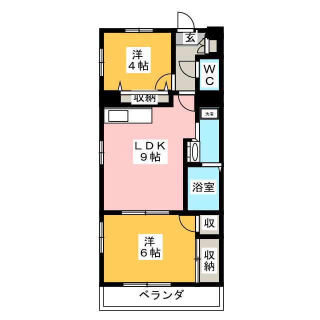 エムグランド湘南(2LDK/2階)の間取り写真