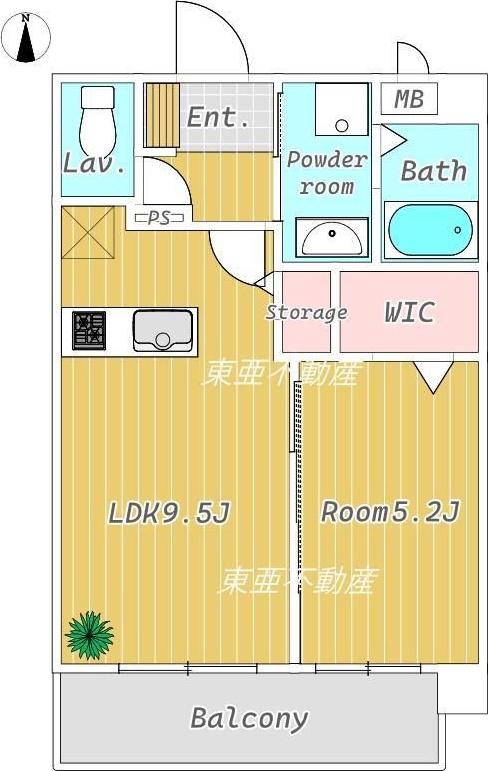 CHAINON薬園(1LDK/3階)の間取り写真
