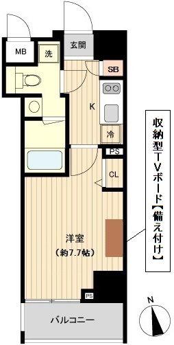 オーキッドレジデンス上野(1K/8階)の間取り写真