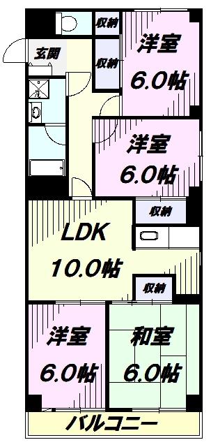 ベルウッドプラザ(4LDK/2階)の間取り写真