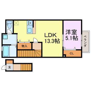 SAKYO6(1LDK/2階)の間取り写真