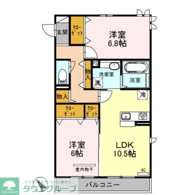 エクセル・TM(2LDK/3階)の間取り写真
