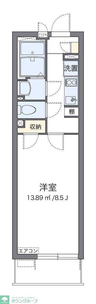 クレイノコンフォール(1K/3階)の間取り写真