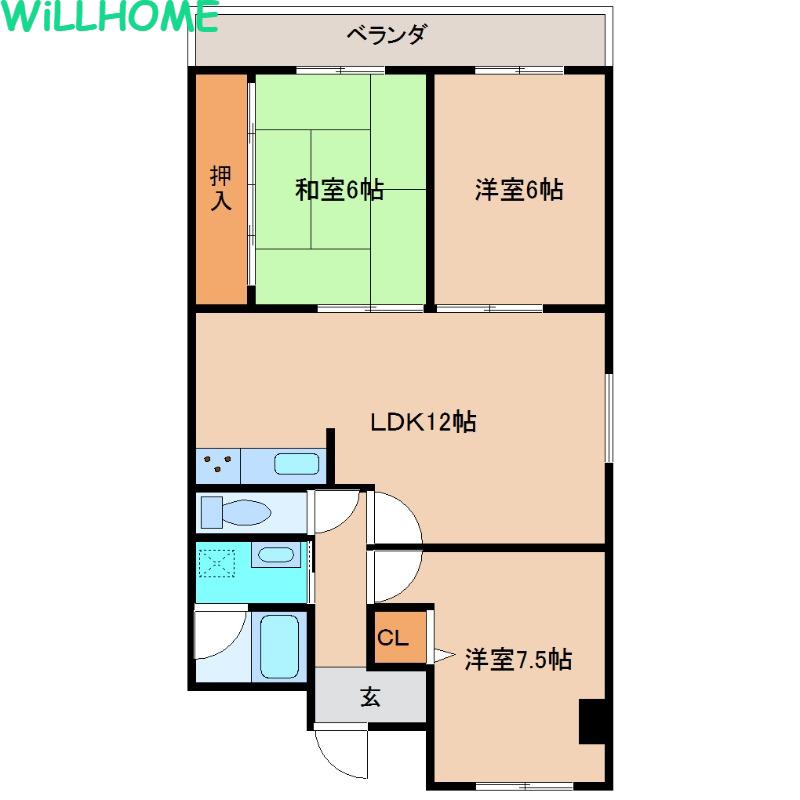 リーゼンラート西大井(3LDK/3階)の間取り写真