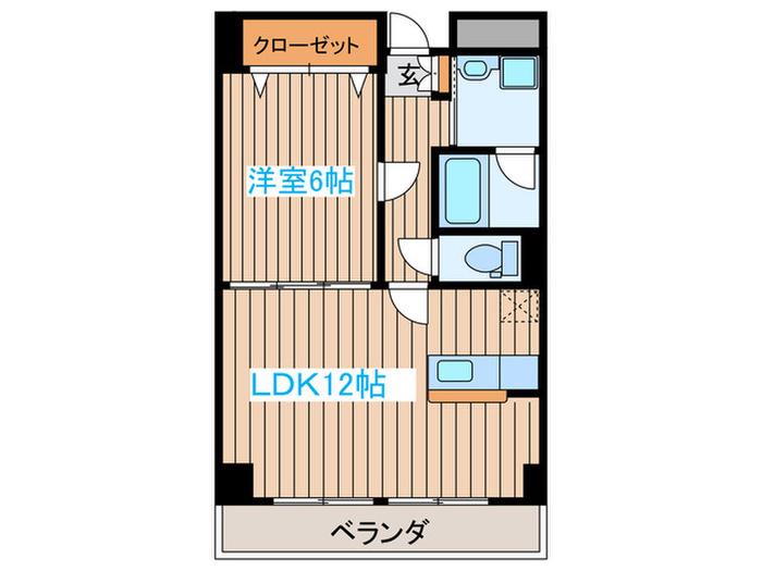 サークル10ビル(1LDK/8階)の間取り写真