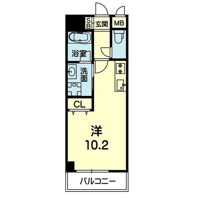 MON REVE九学通(ワンルーム/8階)の間取り写真