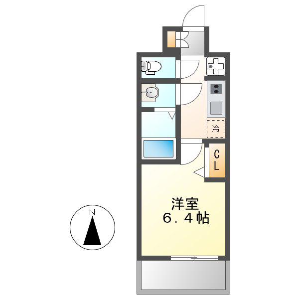 プレサンスTHE新栄(1K/6階)の間取り写真