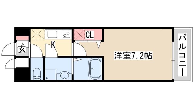 アドバンス三宮シュロス(1K/3階)の間取り写真