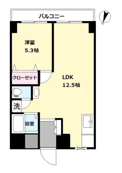旭ハイツ(1LDK/2階)の間取り写真