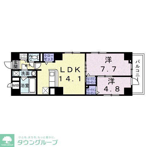 アミュレット本郷(2LDK/4階)の間取り写真