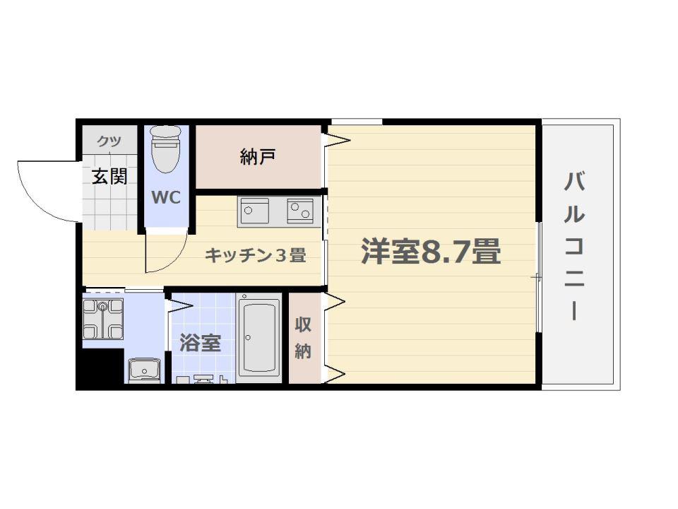 THE STARS MANSION KORIMOTO(1K/3階)の間取り写真