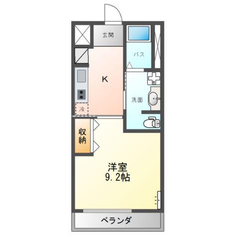 CASA EXCELSIOR II(1K/1階)の間取り写真
