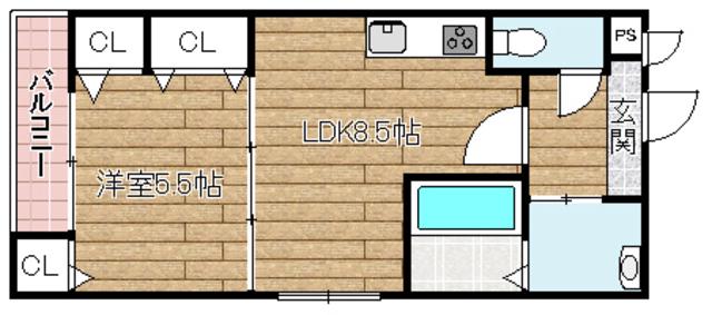 アイビーコート城南(1LDK/1階)の間取り写真